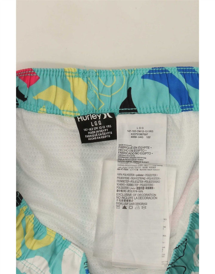 Pantaloni scurți de înot grafic pentru băieți Hurley 12-13 ani poliester turcoaz mare