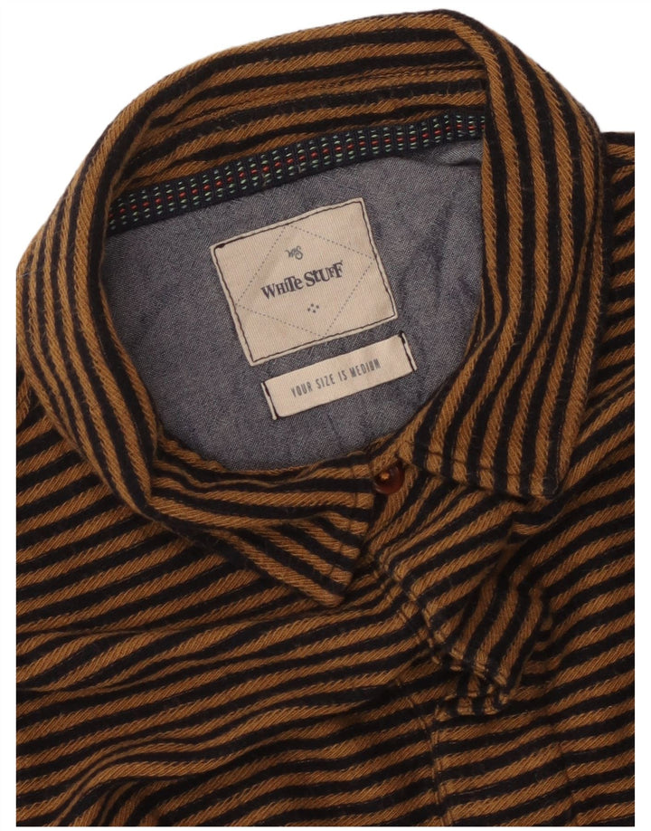 WHITE STUFF Cămașă cu mânecă scurtă pentru bărbați cu dungi maro mediu