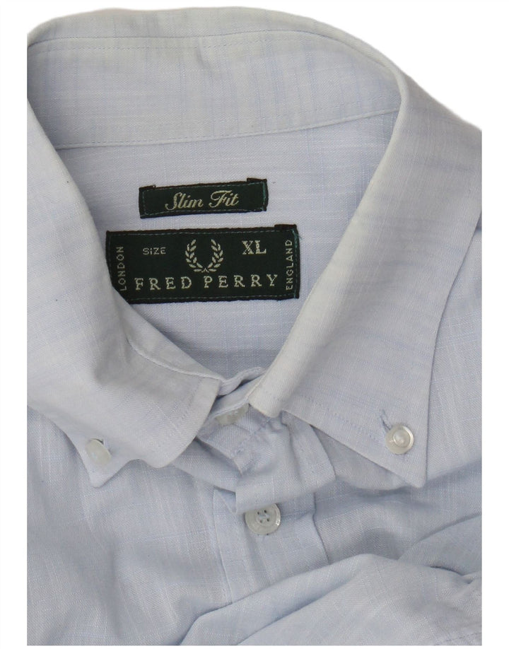 Cămașă Slim Fit Fred Perry pentru bărbați XL Albastru