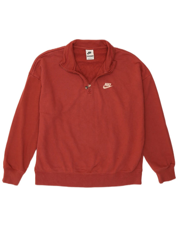 Pulover de hanorac supradimensionat pentru femei Nike, UK 10, bumbac burgundy mic