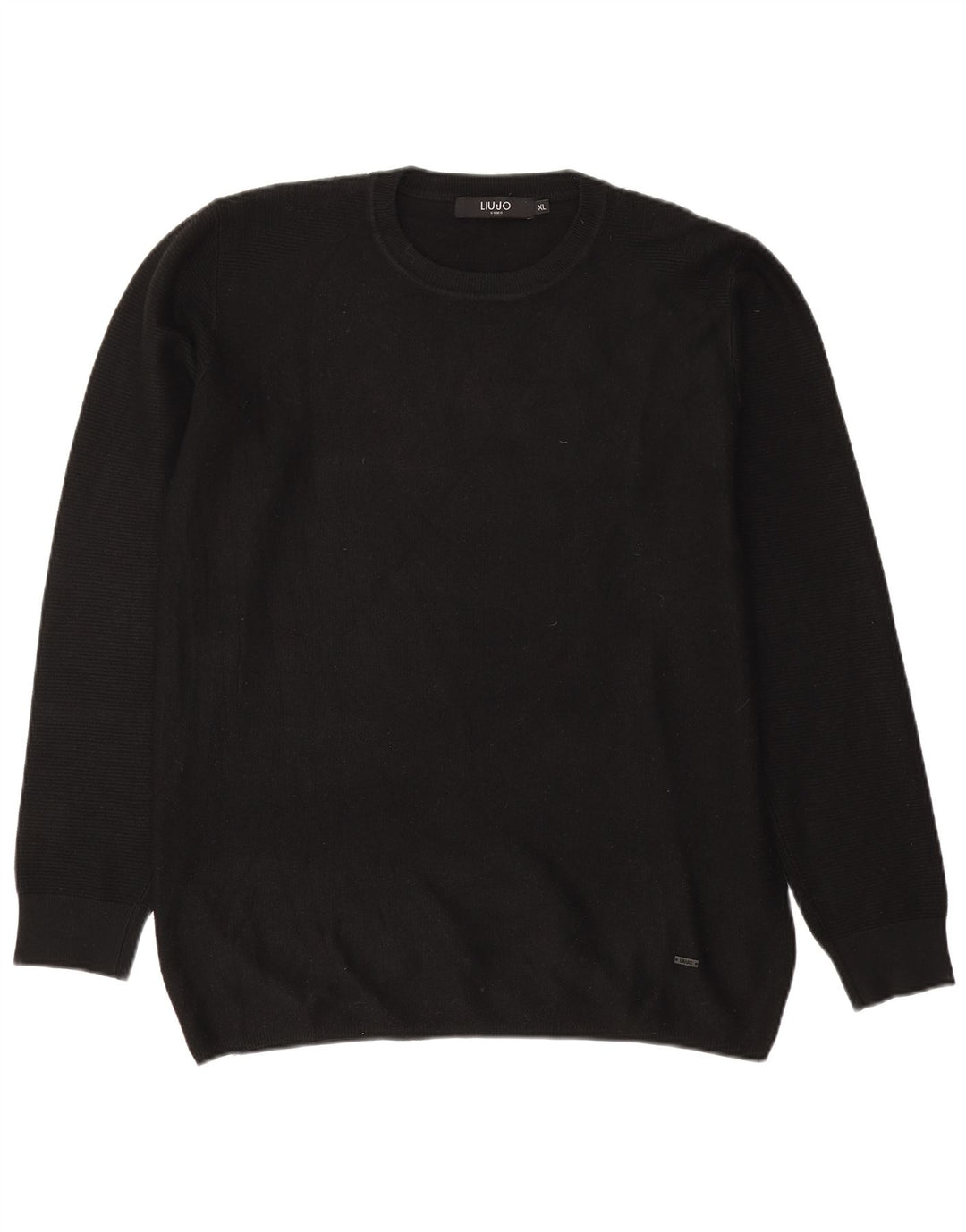 Pulover pentru bărbați Liu Jo cu gât crew, XL, viscoză neagră