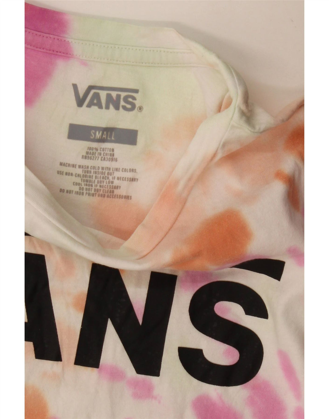 VANS Tricou cu grafic crop pentru femei Top UK 8 Small Multicolor Tie Dye