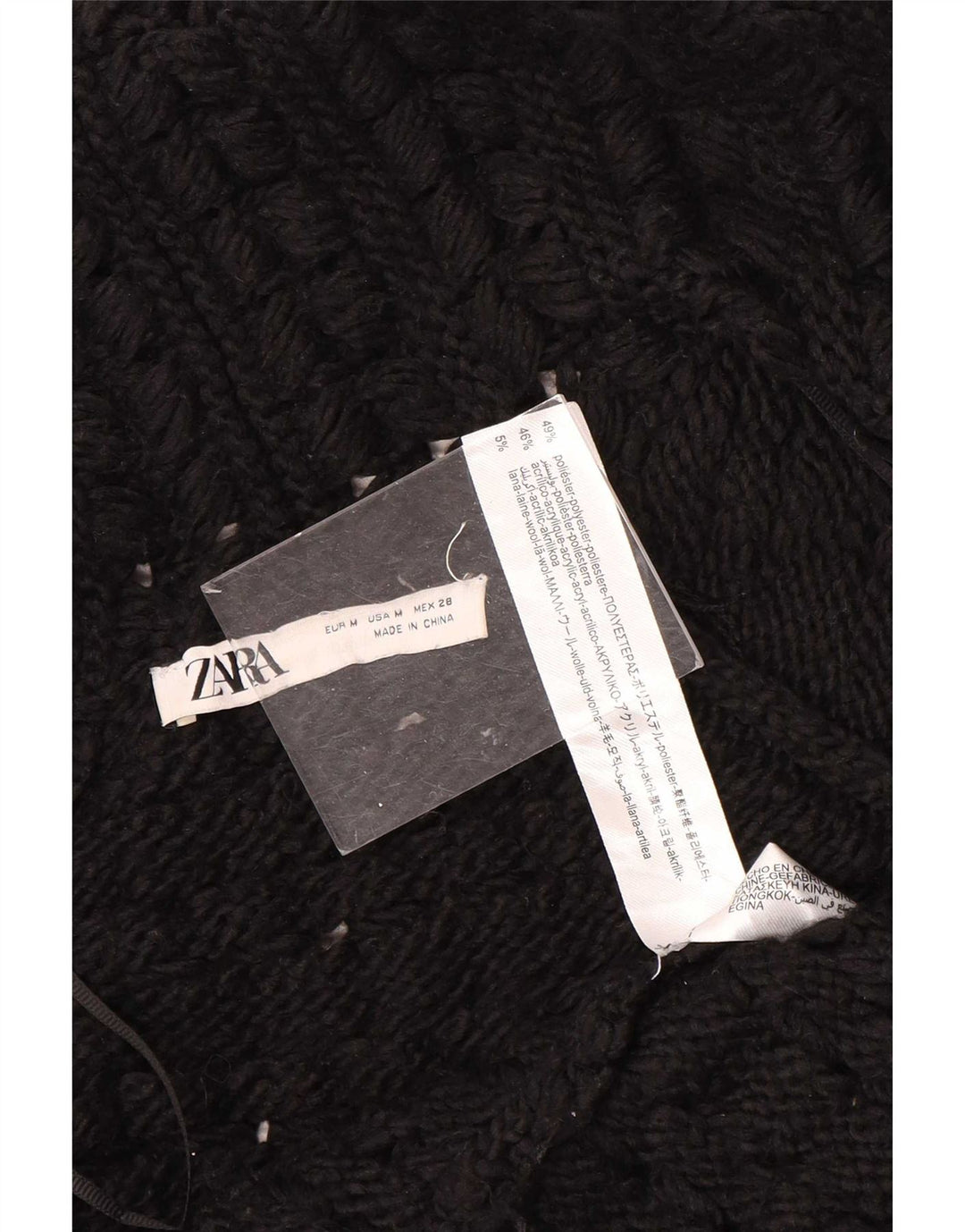 Pulover cardigan deschis supradimensionat pentru femei Zara UK 14 Medium Negru