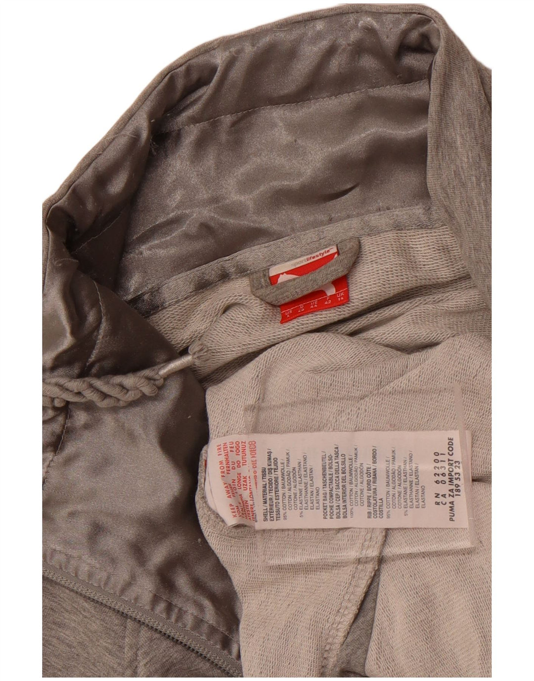 Jachetă de trening Puma pentru femei UK 14, mare, gri bumbac