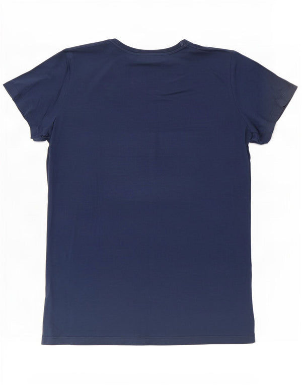 Trussardi Jeans Tricou cu grafic pentru femei Top UK 16 Mare Bumbac bleumarin