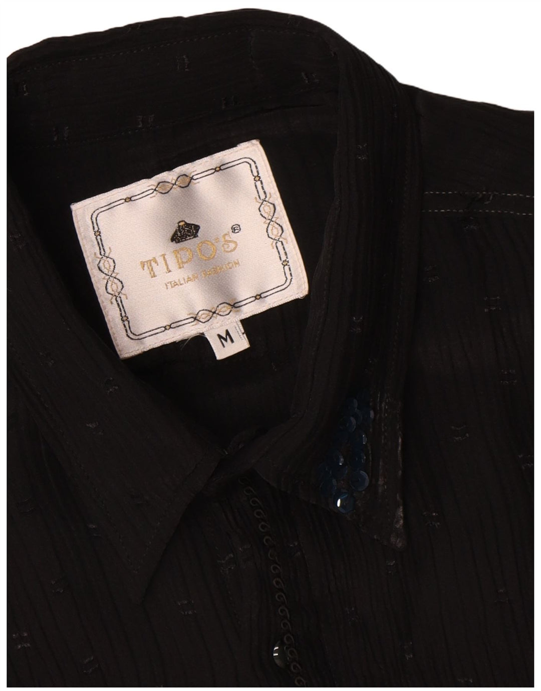 Bluză tip cămașă pentru femei UK 14 Medium Black Pinstripe