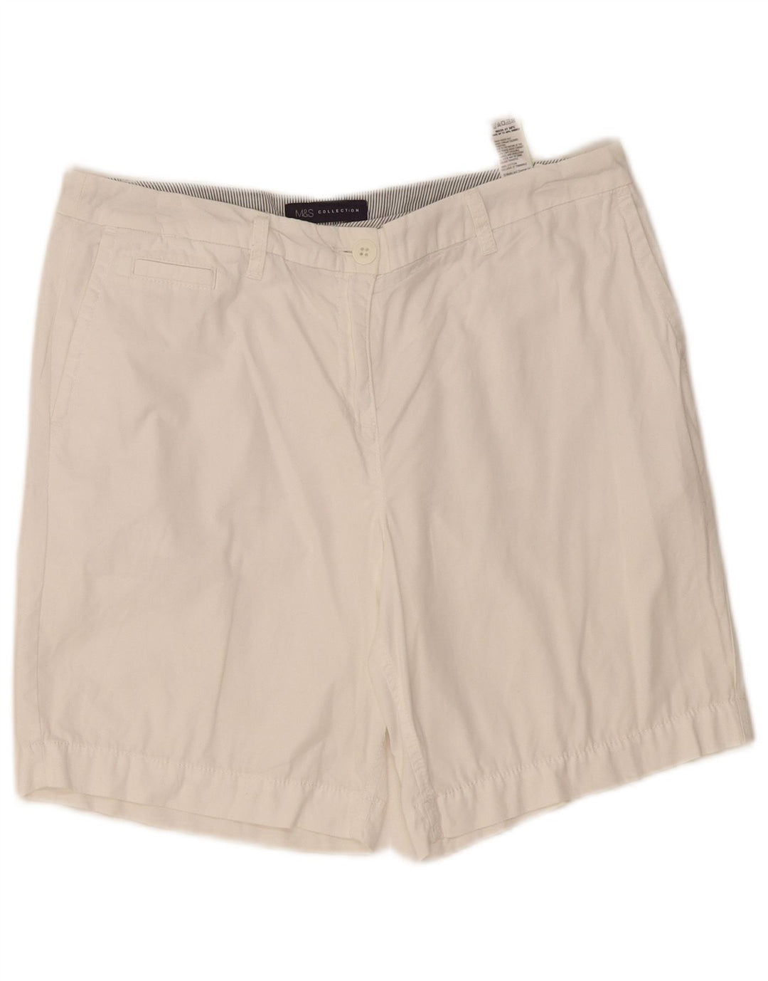 Pantaloni scurti chino pentru femei Marks & Spencer UK 12 Medium W34 Bumbac alb