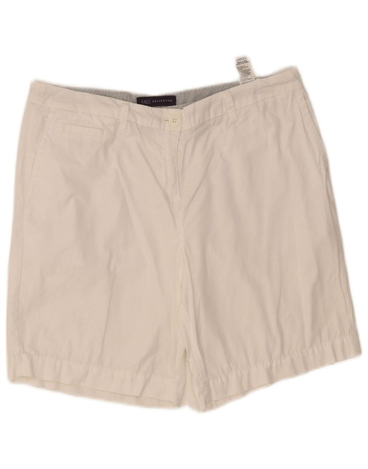 Pantaloni scurti chino pentru femei Marks & Spencer UK 12 Medium W34 Bumbac alb