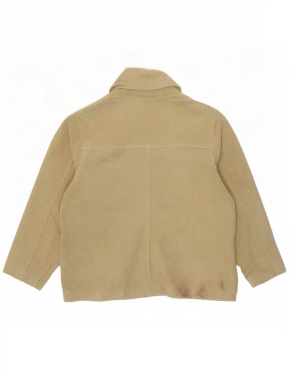 Rossodisera Jachetă supradimensionată de piele intoarsa pentru femei UK 14 Medium Beige Piele
