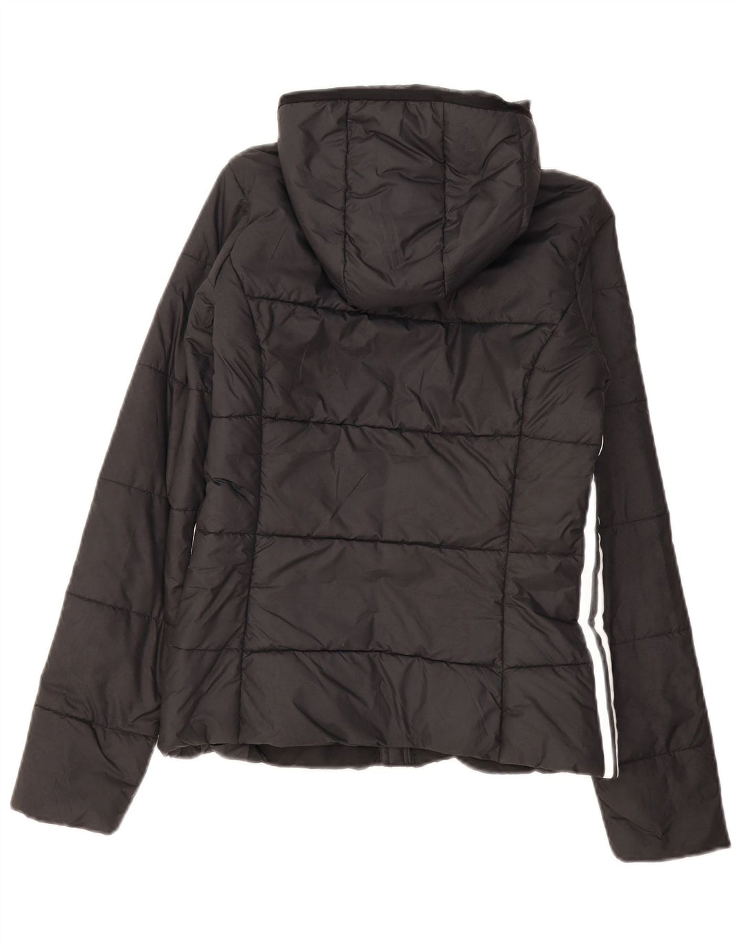Jachetă căptușită cu glugă Adidas pentru femei UK 8 Poliester negru mic