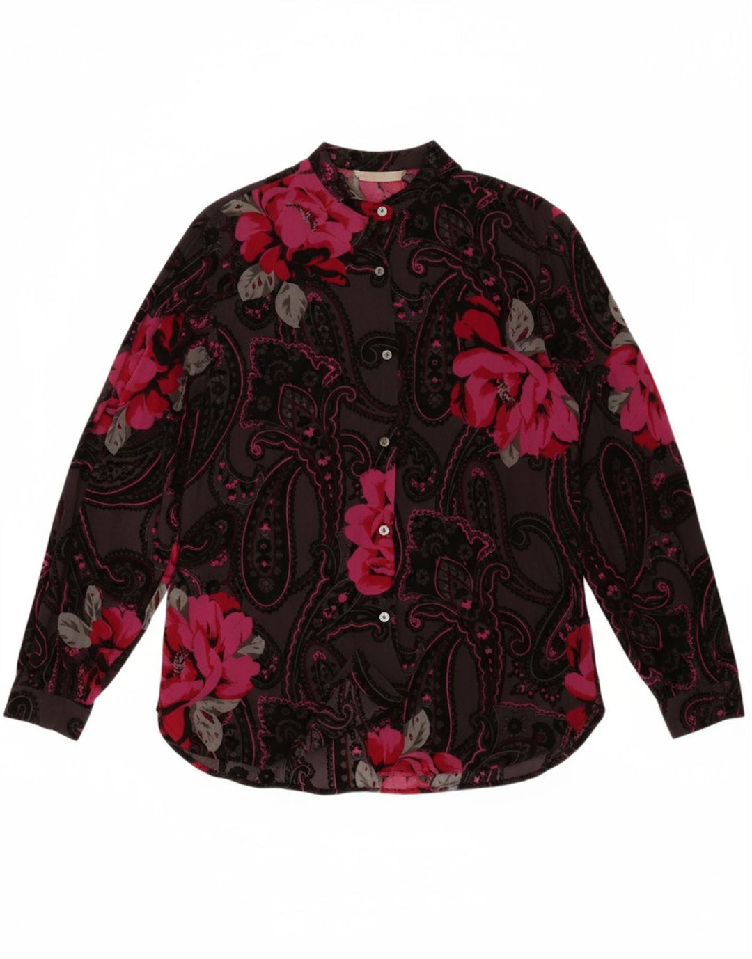 MONNALISA Womens Shirt Blouse UK 12 Medium Black Floral
