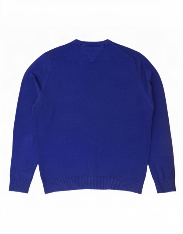 Pulover Tommy Hilfiger pentru bărbați, cu gât crew, bumbac mare, albastru