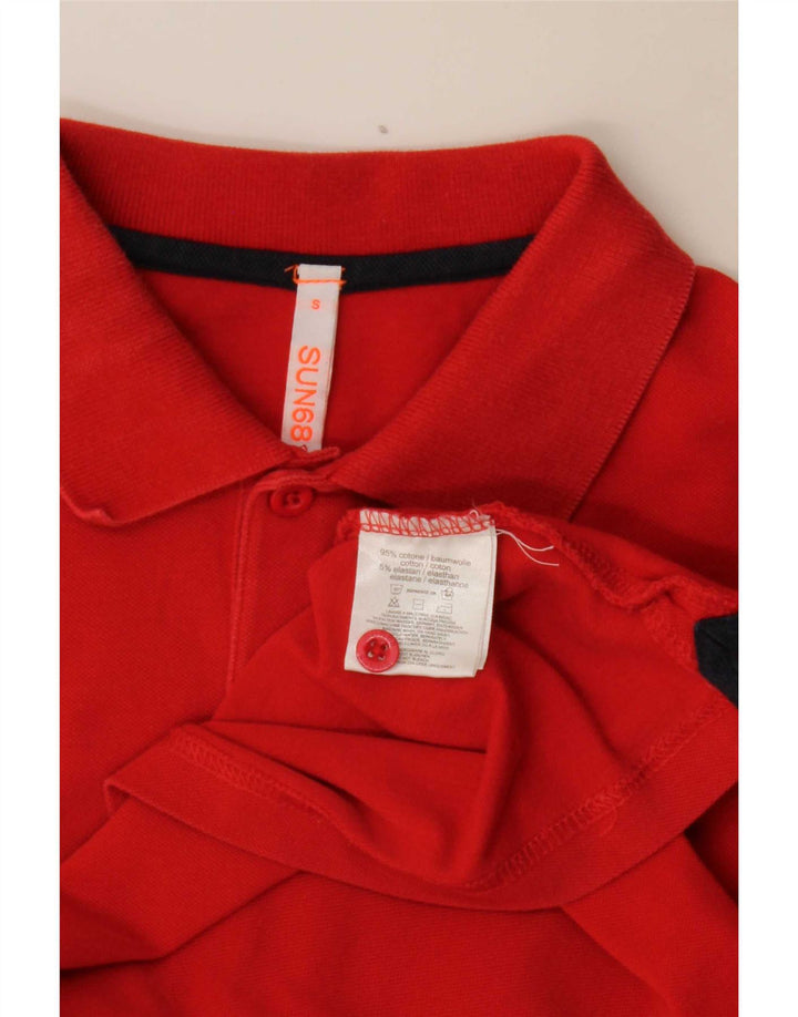 Sun68 Tricou Polo pentru bărbați Bumbac Roșu Mic