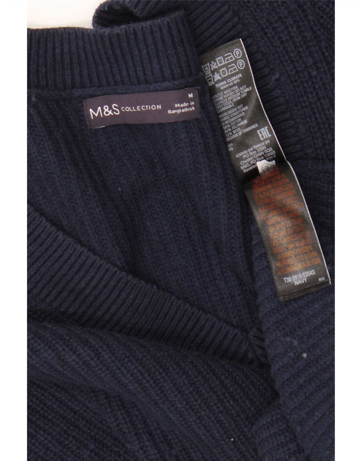 Pulover cu decolteu în V pentru femei Marks & Spencer, Marea Britanie 14 Medium, bleumarin
