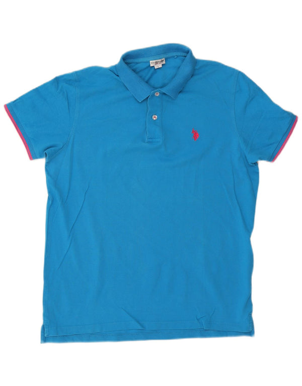U.S. POLO ASSN. Tricou polo pentru bărbați, mare, albastru