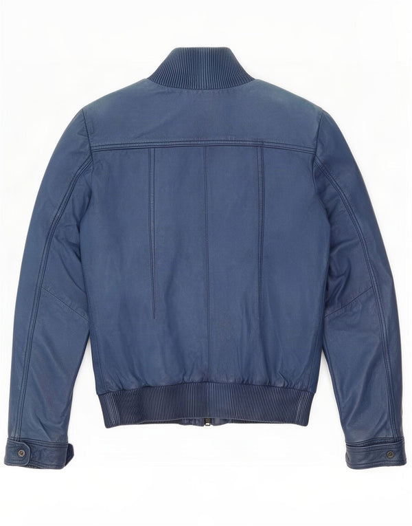 Jachetă de piele Bomboogie pentru femei UK 12 Medium Blue