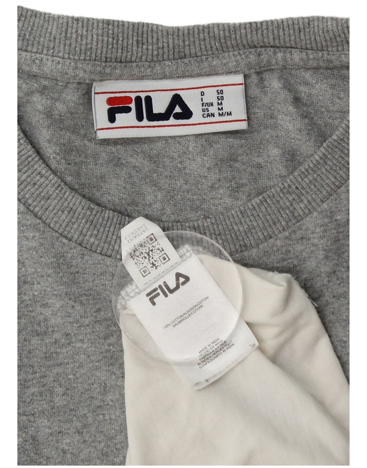 Tricou grafic pentru bărbați Fila Top Medium Gri Bumbac color bloc