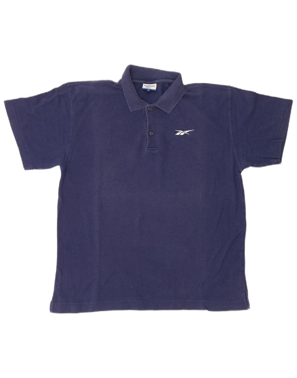 Tricou polo Reebok pentru bărbați, bumbac, albastru bleumarin mediu