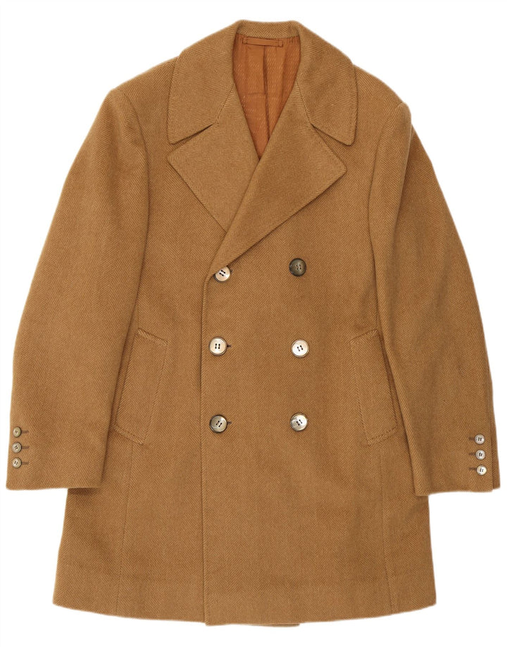 Palton dublu pentru bărbați vintage UK 34 XS Bej Herringbone
