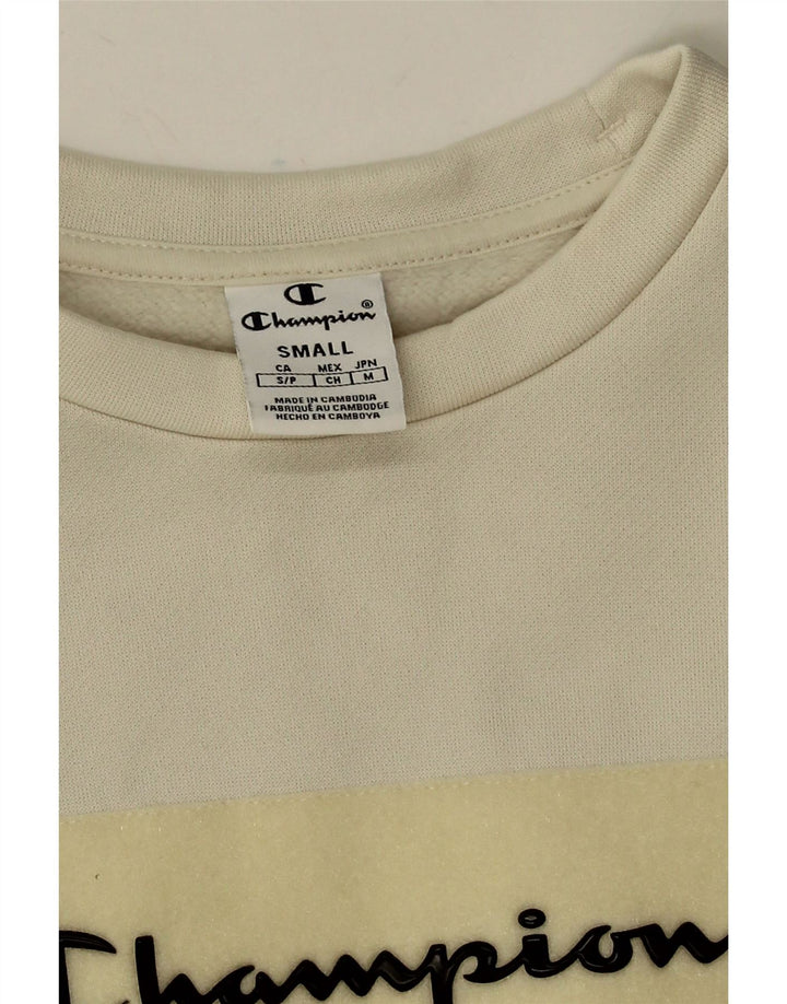 Pulover supradimensionat cu grafic pentru femei Champion UK 10 Small White