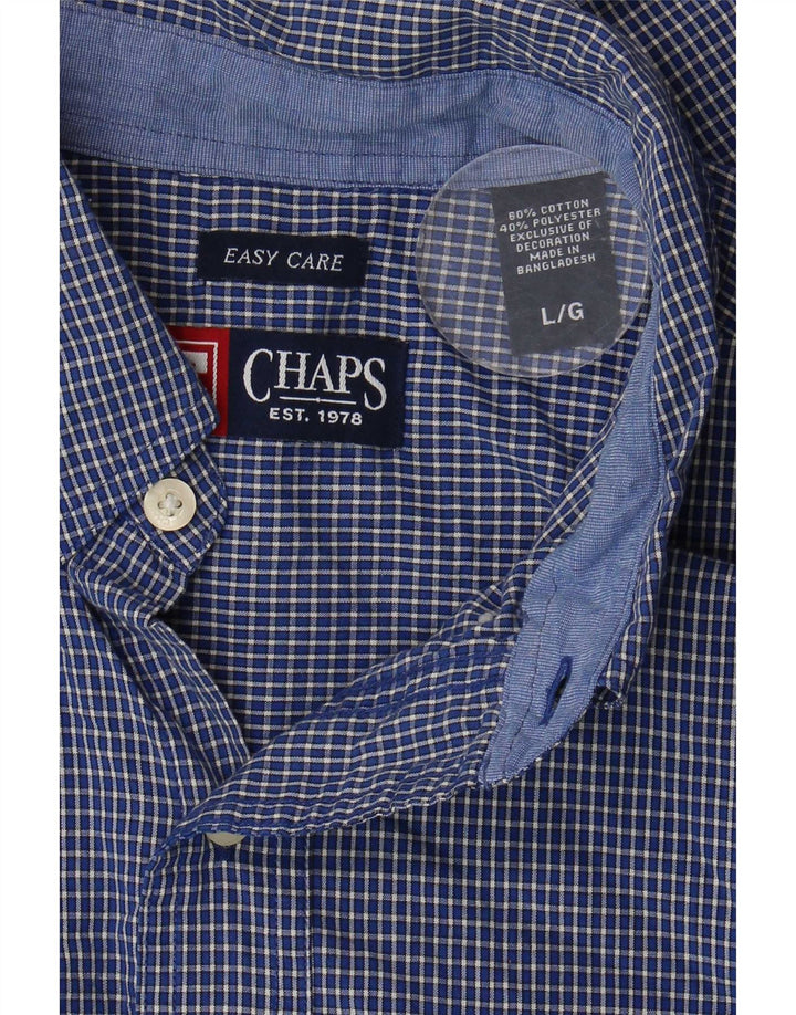 Cămașă pentru bărbați Chaps Easy Care, bumbac cu carouri mari, albastre