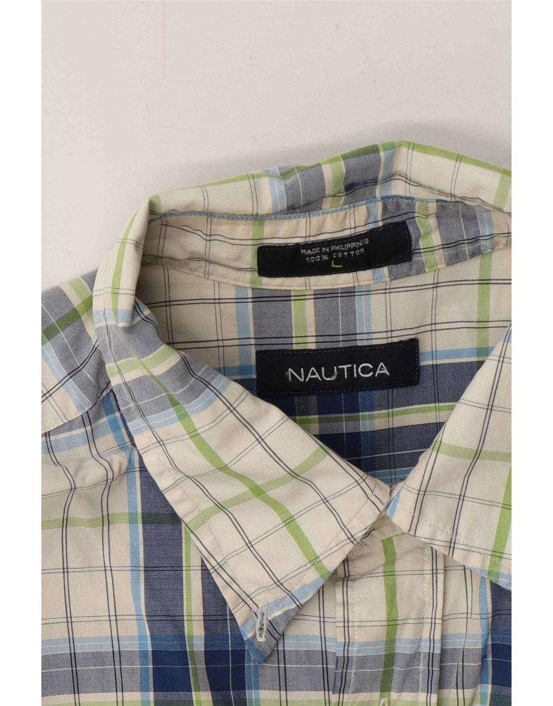Cămașă Nautica pentru bărbați cu mânecă scurtă, mare, multicoloră, din bumbac