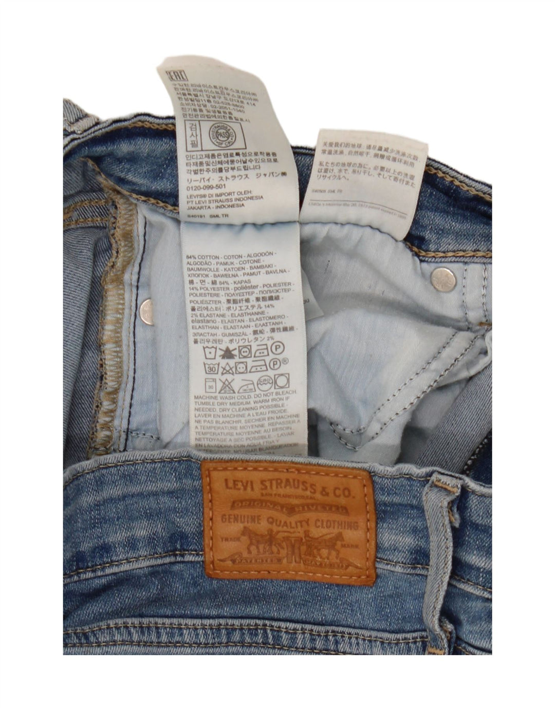 Blugi Levi's 712 Crop Slim W31 L25 Bumbac albastru