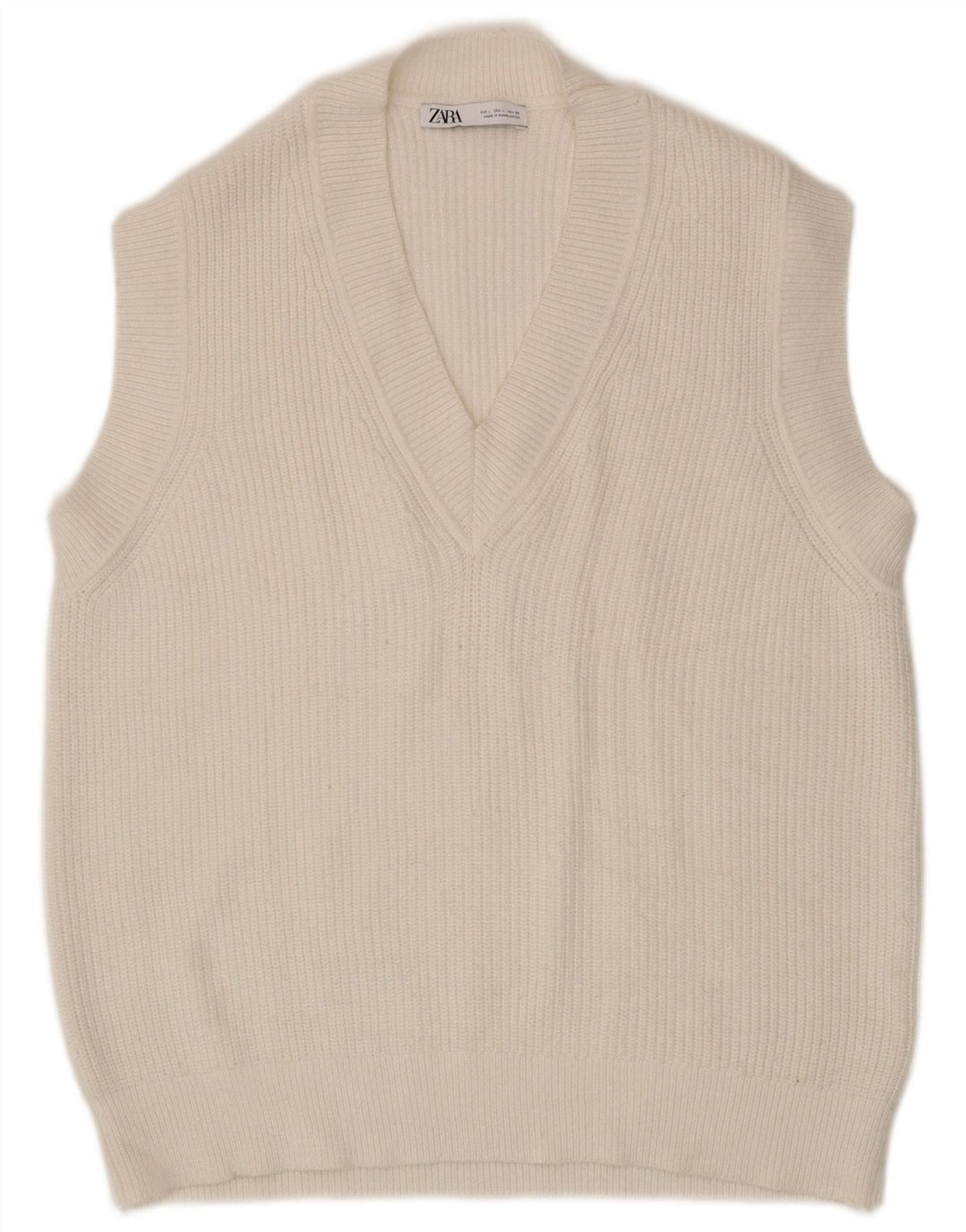 Vesta Zara Femei Tank Top UK 16 Large White Viscose