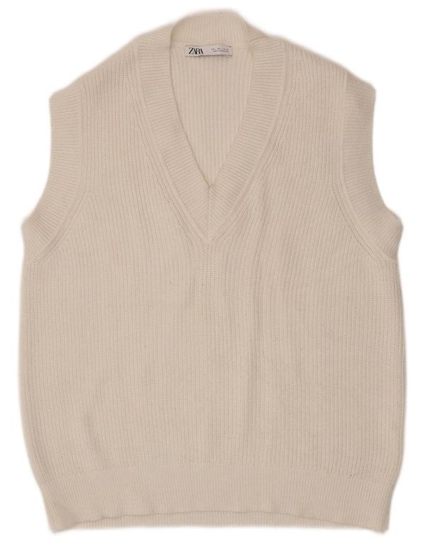 Vesta Zara Femei Tank Top UK 16 Large White Viscose