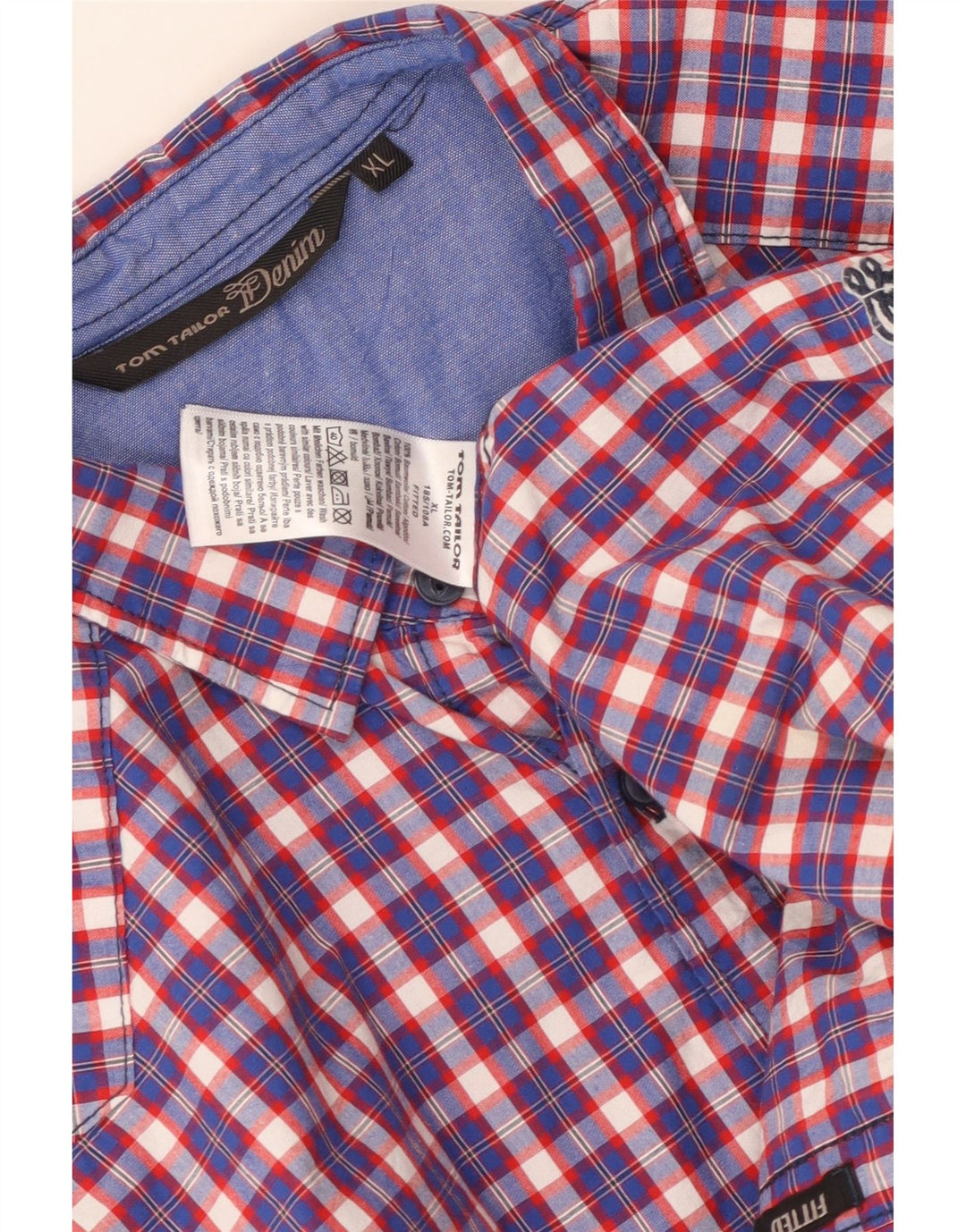 Cămașă pentru bărbați Tom Tailor XL Blue Check Bumbac