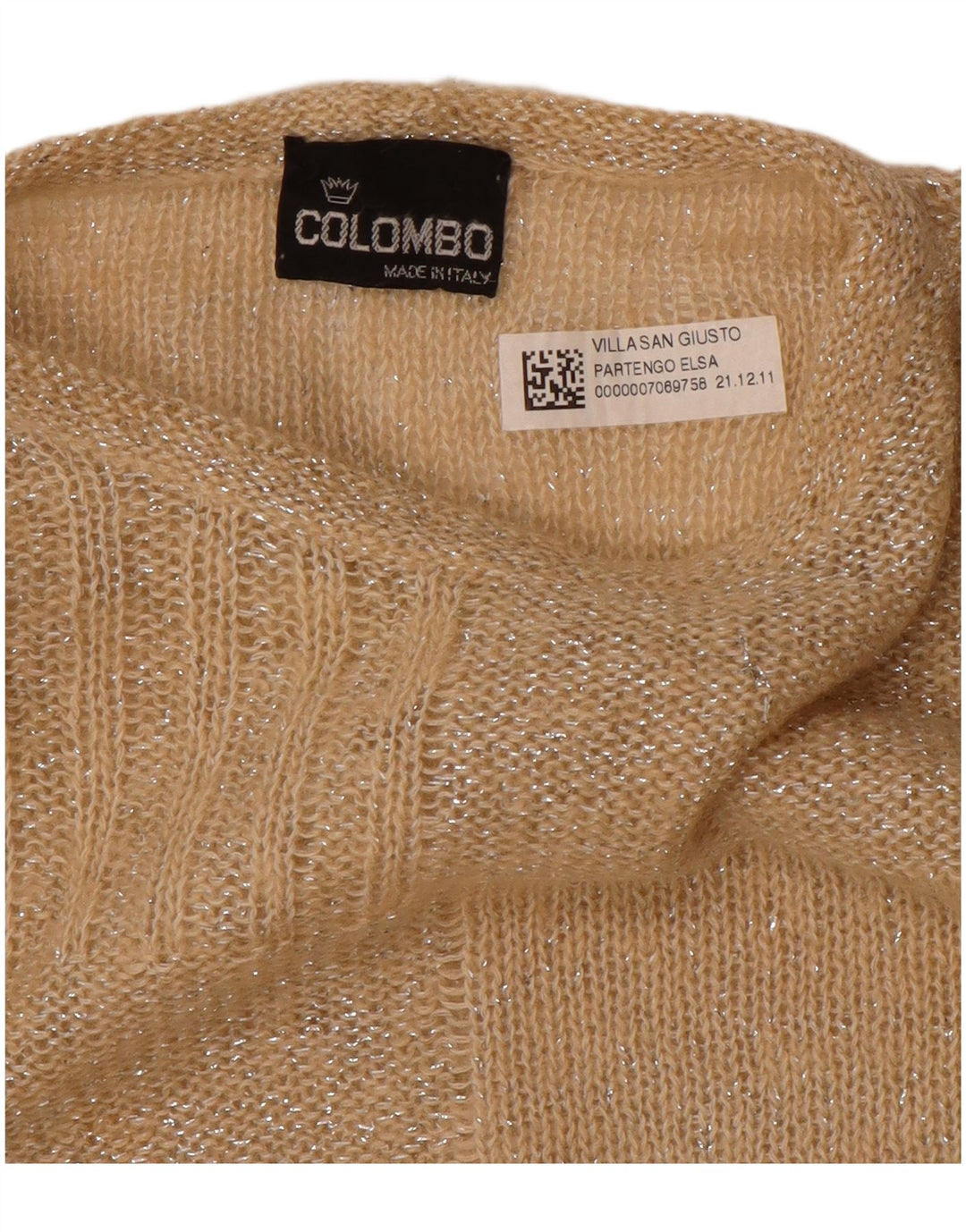 Pulover Colombo pentru femei cu gât de barcă UK 12 Medium Bej Geometric