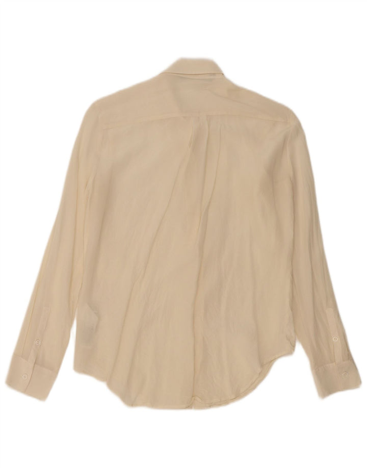 Cămașă pentru femei Zara UK 12 Medium din mătase alb