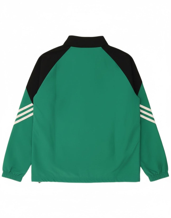 Jachetă pentru trening Adidas băieți 13-14 ani XL verde poliester color bloc