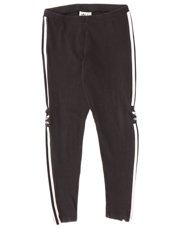 Leggings pentru damă Adidas Graphic Slim Fit UK 14 Sport cu dungi negre medii
