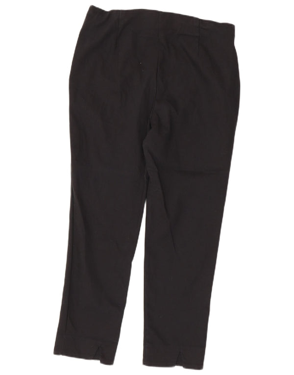 Coast Womens Slim Cropped Trousers UK 12 Medium W30 L24 Black Cotton