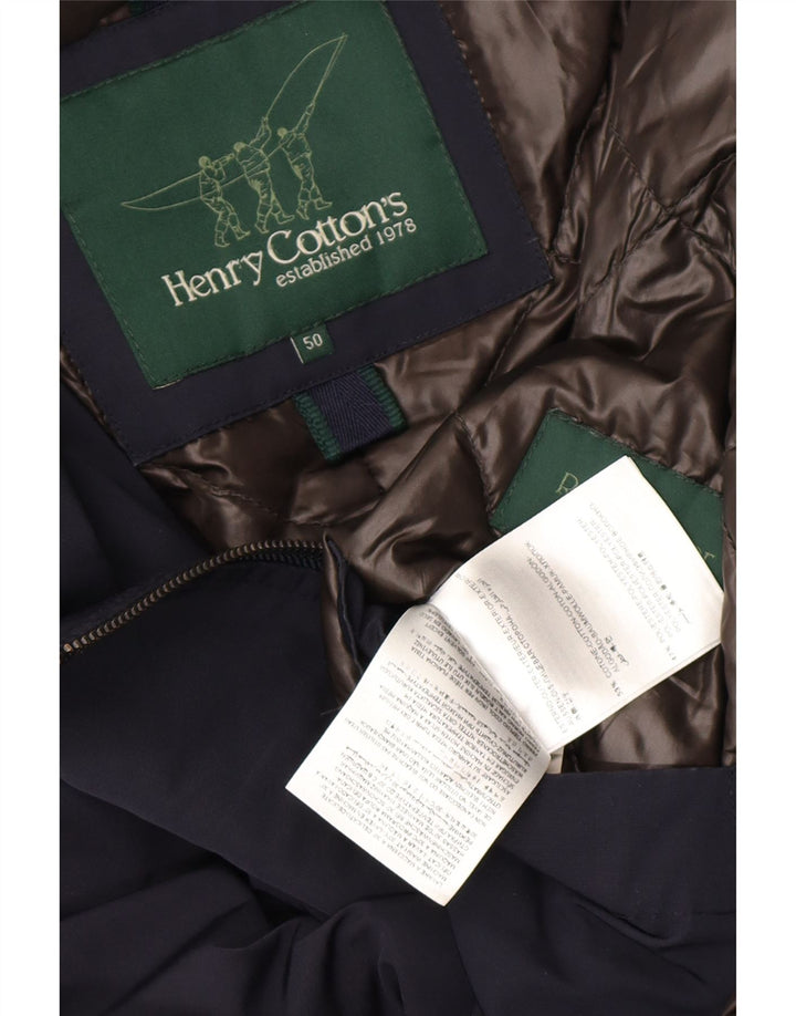 Palton capitonat pentru bărbați Henry Cottons IT 50 mare bumbac bleumarin