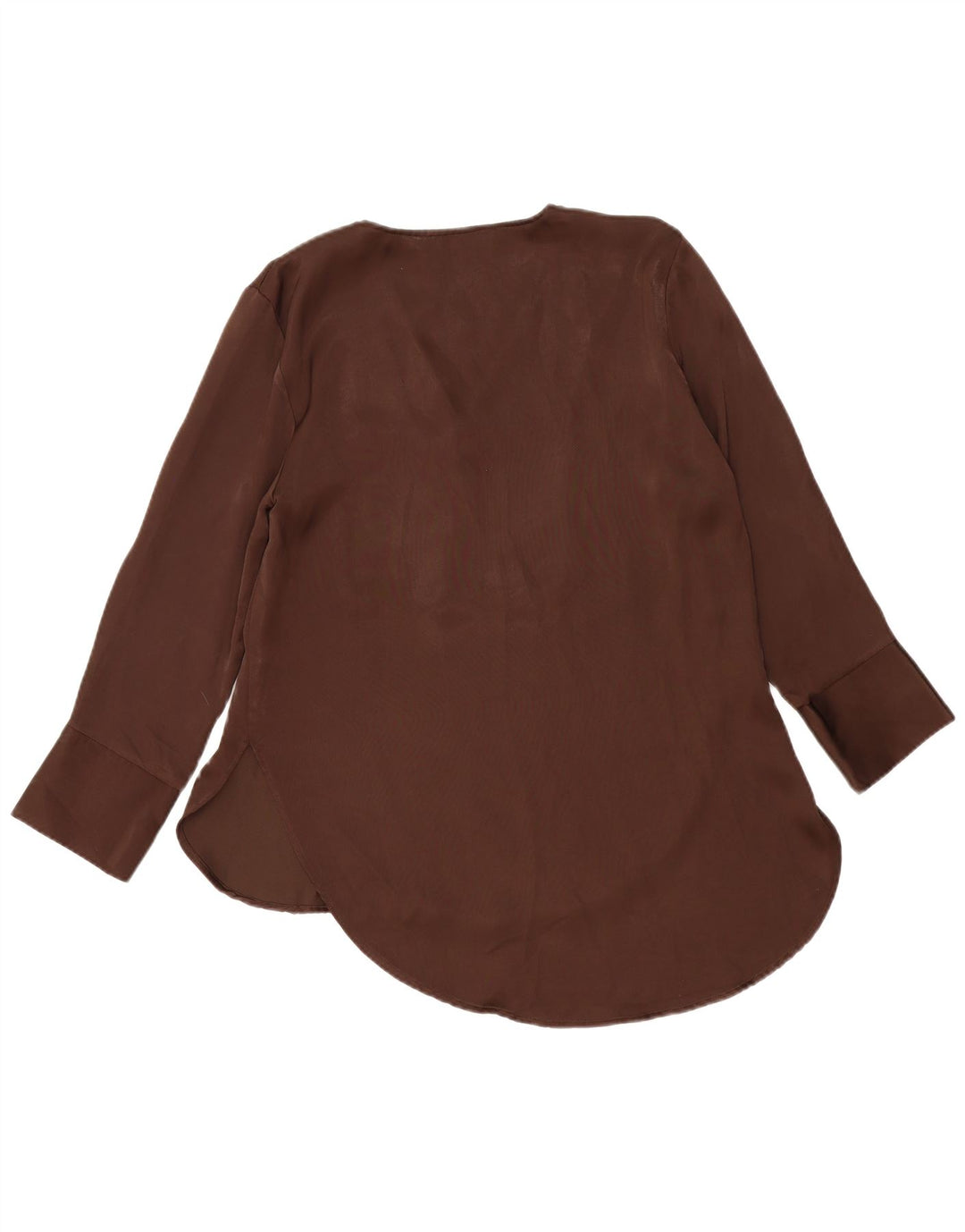 ZARA Womens Long Sleeve Tunic Top UK 14 Medium Brown
