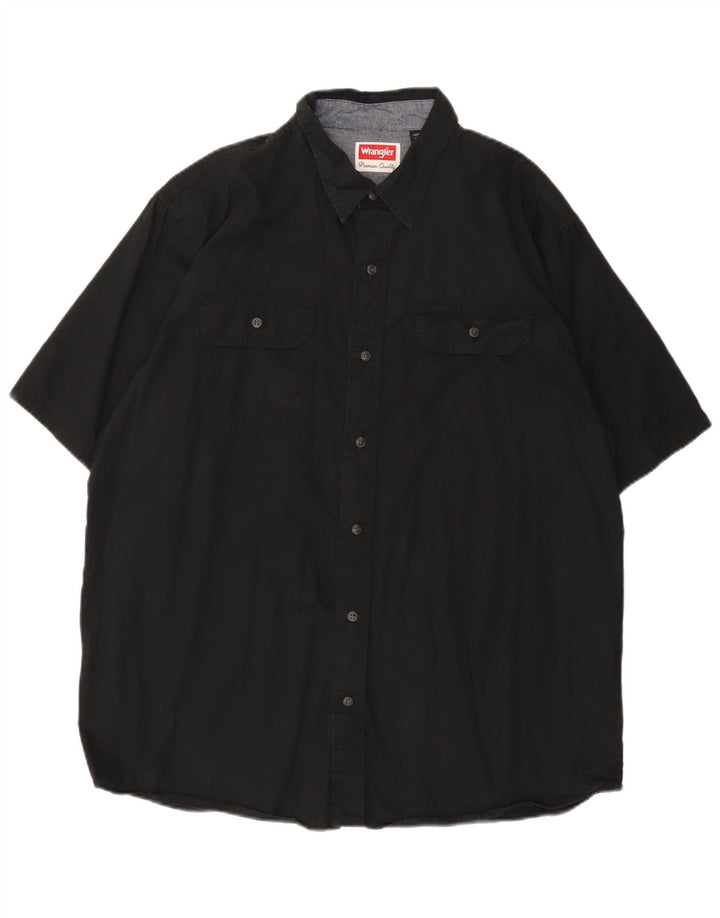 Cămașă cu mânecă scurtă pentru bărbați WRANGLER, bumbac negru mare