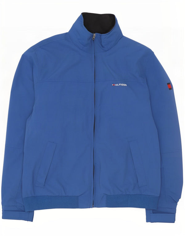 Jachetă de ploaie cu glugă grafică pentru bărbați Tommy Hilfiger UK 42 XL, nailon albastru