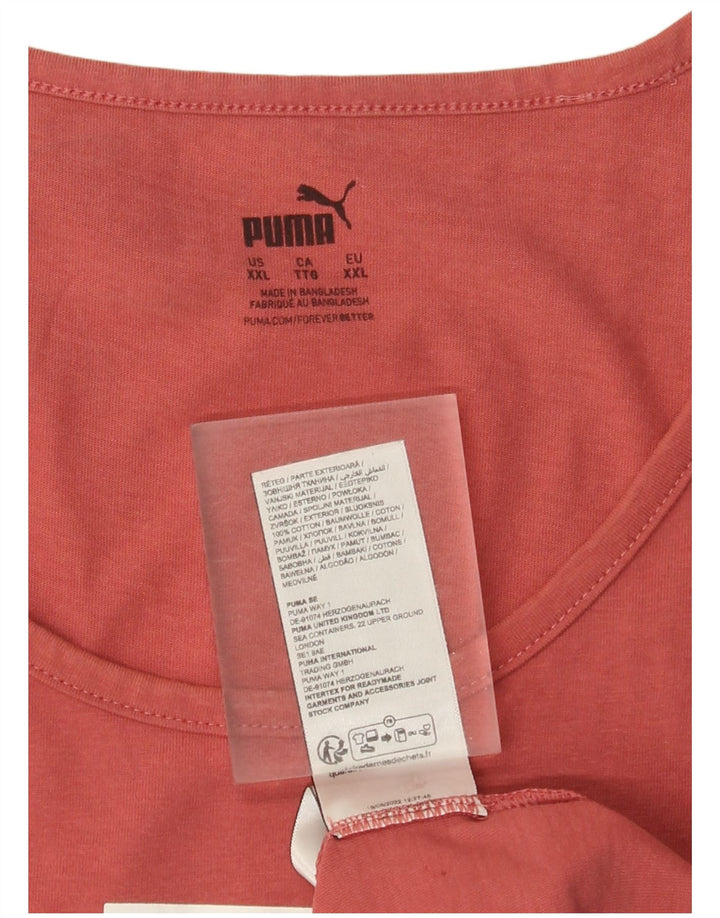 Puma Mens Graphic Vest Top 2XL Pink Bumbac