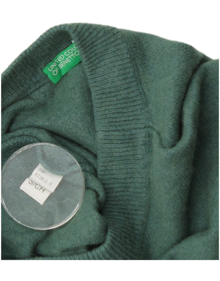 Pulover oversize pentru femei Benetton cu decolteu triplu UK 10 Small Green