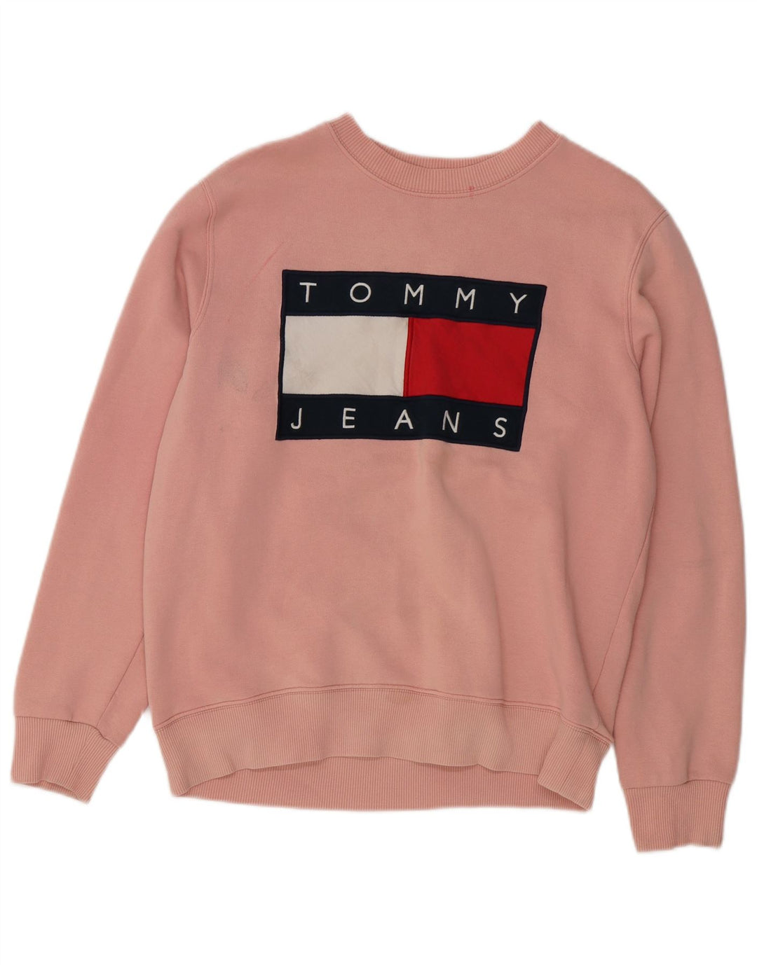 TOMMY HILFIGER Pulover cu grafic pentru damă, UK 14, bumbac roz mediu