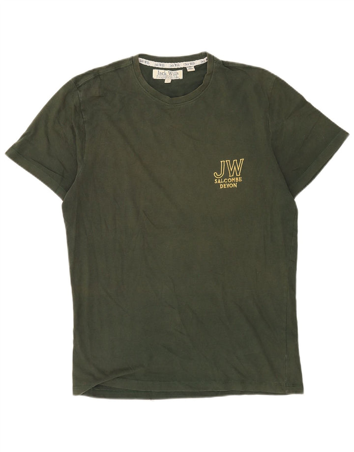 Tricou cu grafică Jack Wills pentru bărbați Top Medium Khaki Bumbac