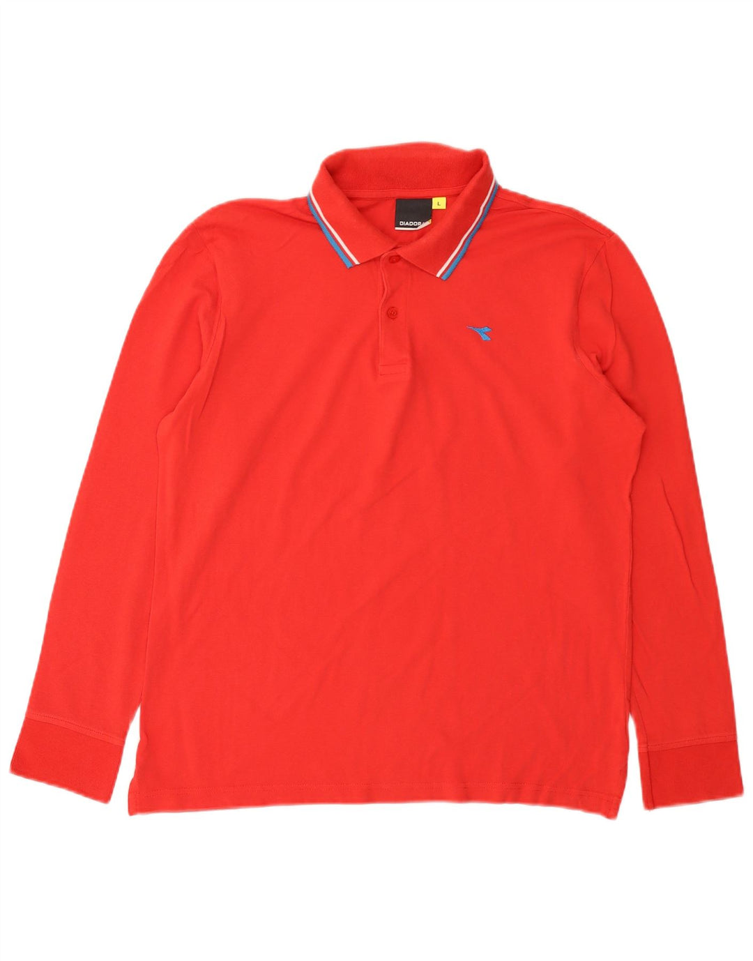 Tricou polo cu mânecă lungă Diadora pentru bărbați, roșu mare