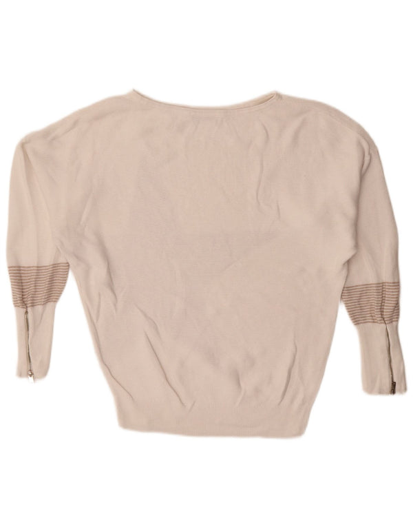 MINT VELVET Pulover supradimensionat pentru femei cu gât de barcă UK 6 XS cu dungi albe