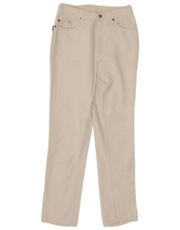 BENETTON Blugi conici pentru femei W32 L30 bumbac alb