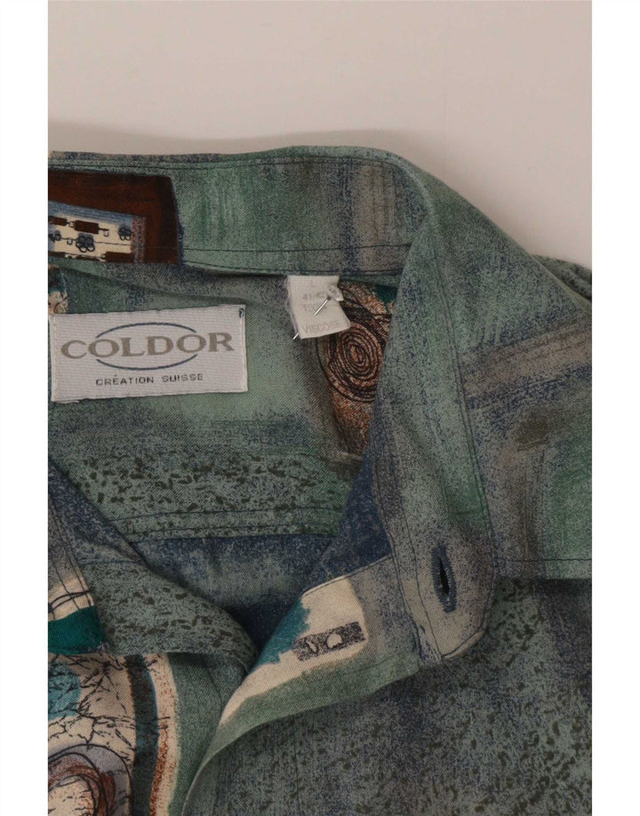 Cămașă Coldor pentru bărbați cu mânecă scurtă Mărimea 41/42, mare, albastru, viscoză, mozaic