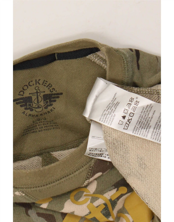 Hanorac grafic Dockers pentru bărbați Jumper mare, verde, camuflaj Army