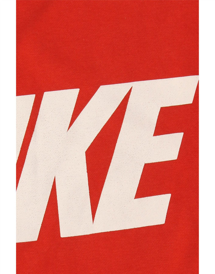 Hanorac grafic pentru bărbați NIKE Pulover mediu roșu din bumbac color bloc