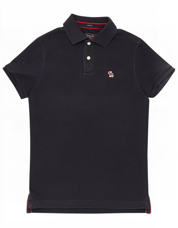 Cămașă polo Abercrombie & Fitch pentru bărbați, bumbac bleumarin mediu